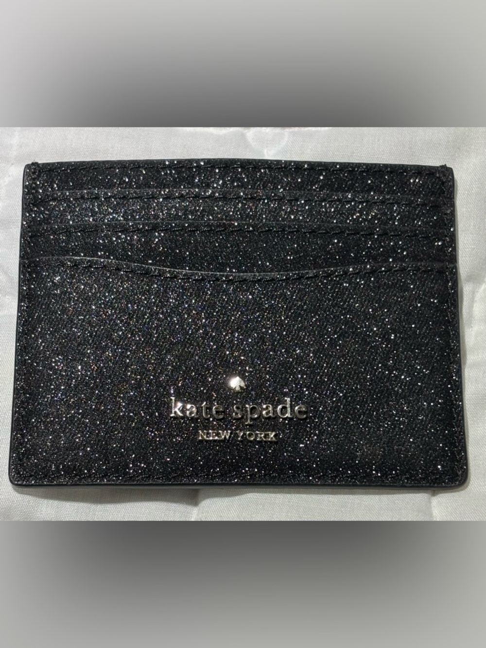 Kate Spade Black Glitter Card Holder